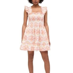 Hill House Elizabeth Mini Nap Dress in Orange Shell Mosaic